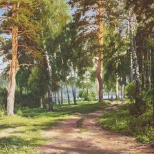 Схема вышивки «лесная дорога»