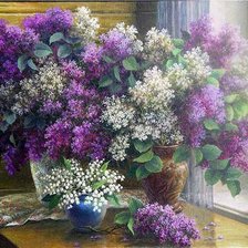 Схема вышивки «сирень»