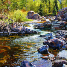 Схема вышивки ««горная река»»