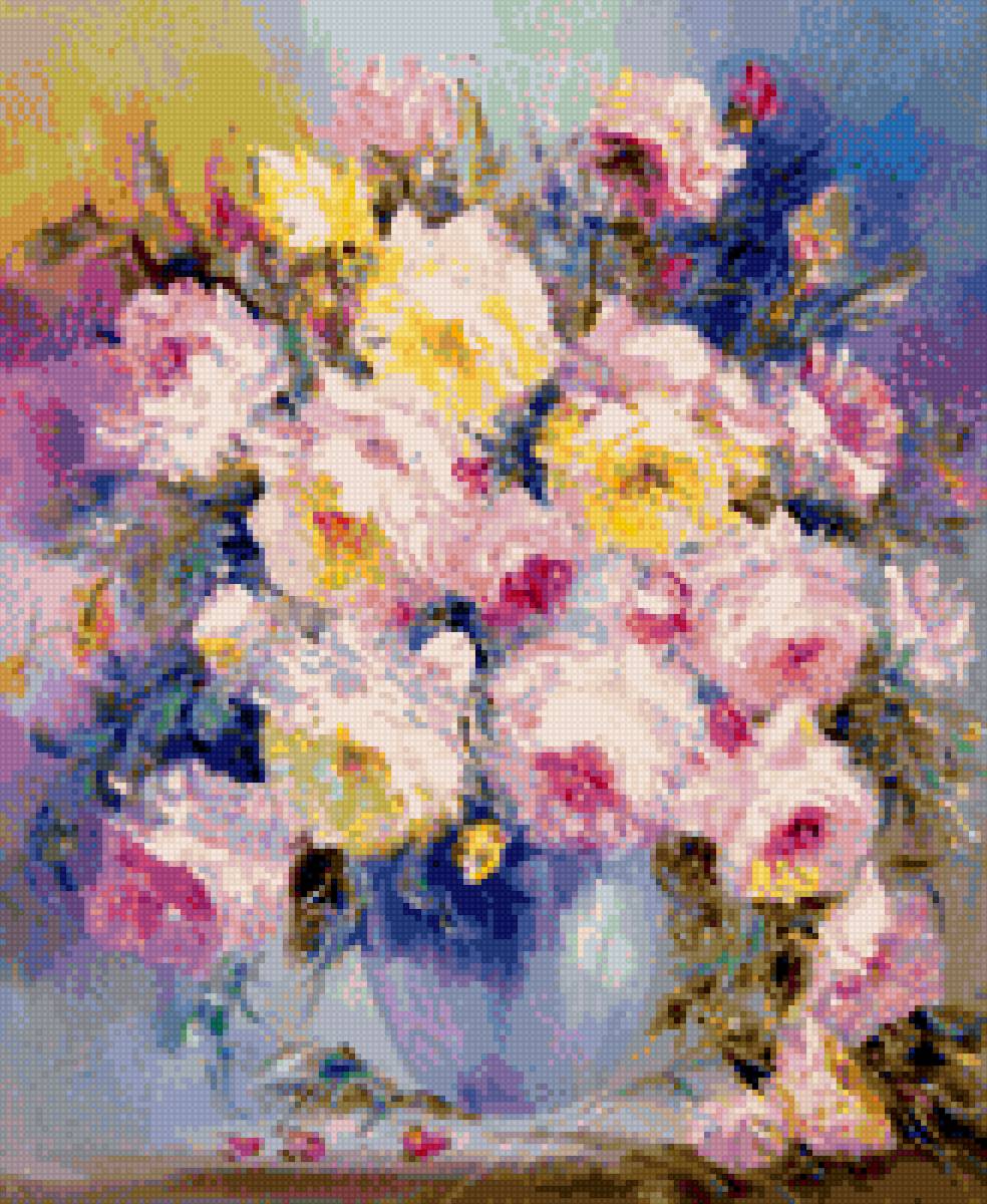 Букет цветов - цветы, натюрморт, ваза с цветами - предпросмотр