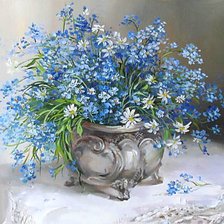 Схема вышивки «По картине худ. Кравченко Оксаны "Незабудки".»