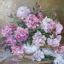 Схема вышивки «По картине худ. Кравченко Оксаны "Пионы".»