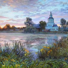 Схема вышивки «Деревенский храм»