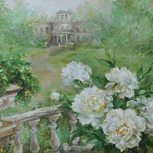 Схема вышивки «По картине худ. Оксаны Кравченко "Усадьба"»