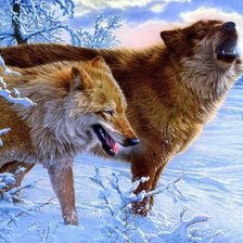 Схема вышивки «волчья пара»