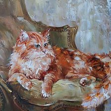 Схема вышивки «По картине худ. Оксаны Кравченко "Домашний тиран".»