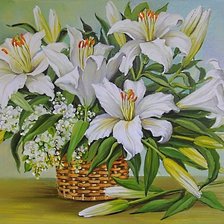 Схема вышивки «белые лилии»