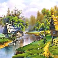 Схема вышивки «Водяная мельница»