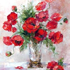 Схема вышивки «По картине худ. Оксаны Кравченко "Маки".»