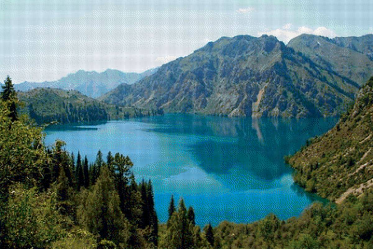 озеро Сары-Челек - горное озеро, пейзаж - предпросмотр