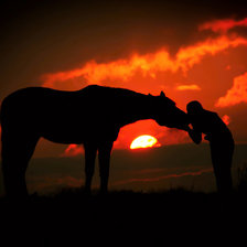 Схема вышивки «лошадь на закате»