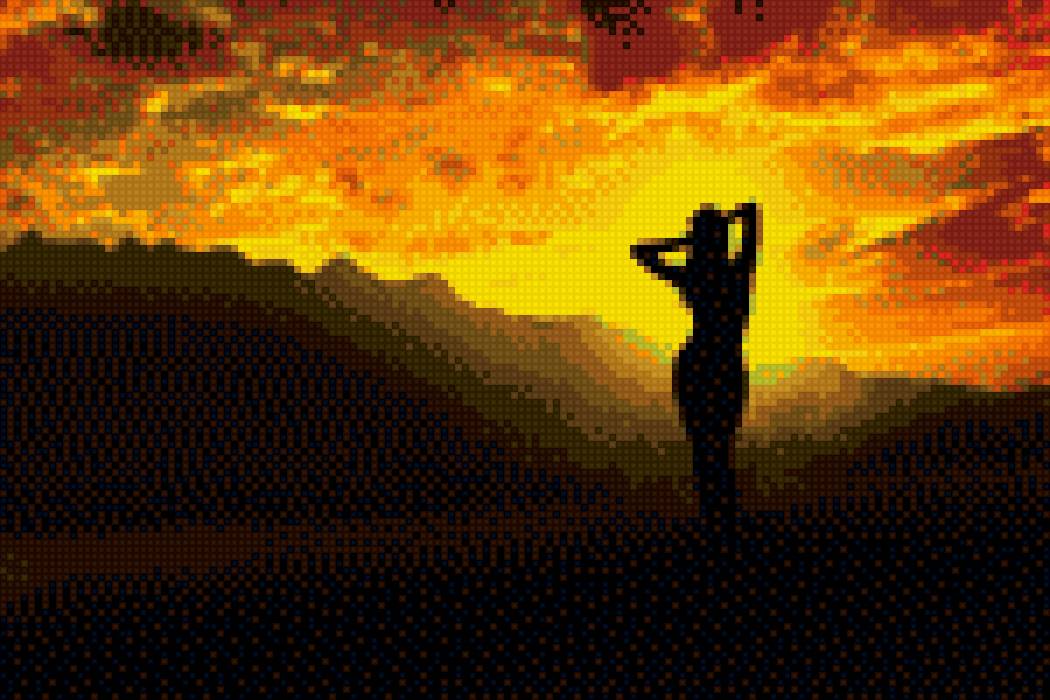 девушка на закате - люди, пейзаж, закат, природа, девушка - предпросмотр