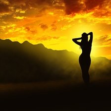 Схема вышивки «девушка на закате»