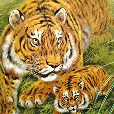 Схема вышивки «Мама и малыш»