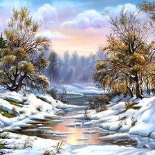Схема вышивки «Зимний пейзаж»