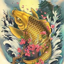 Схема вышивки «карп кои»