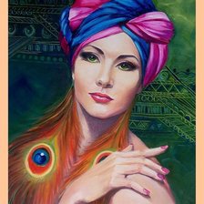 Схема вышивки «девушка»