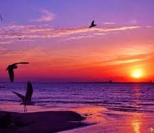 Схема вышивки «Закат солнца на море»