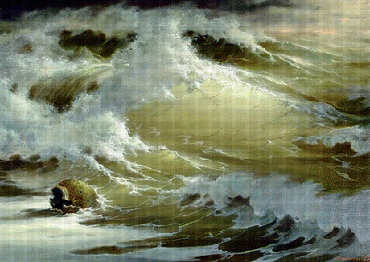 волны - вода, волны, морской пейзаж - предпросмотр