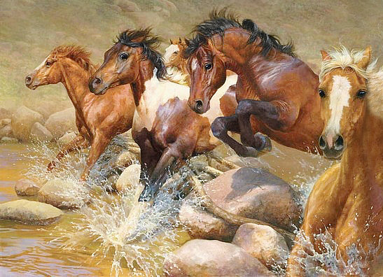 Кони - кони, лошади, картина - оригинал
