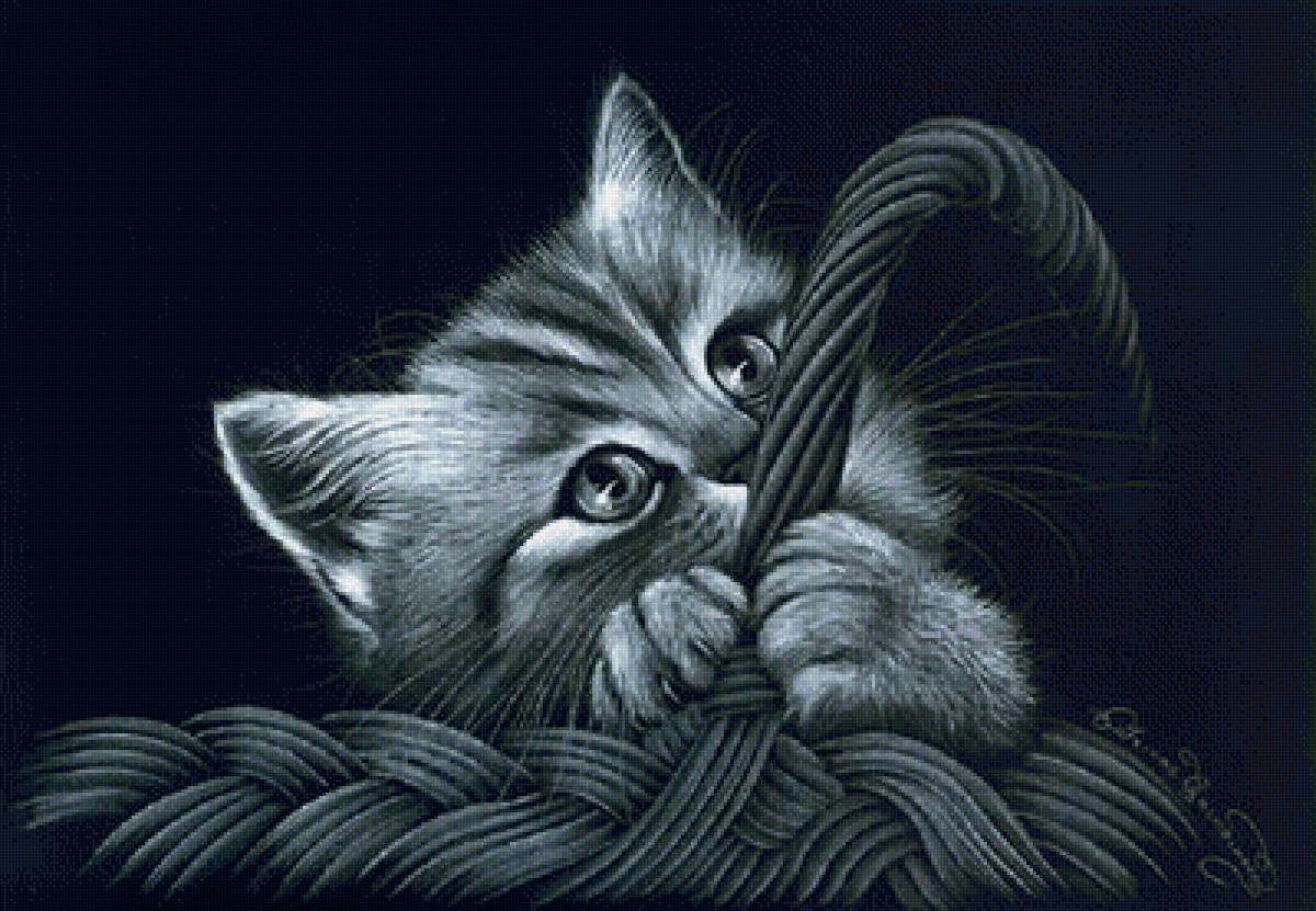 котик - картина, котик., и.гармашова - предпросмотр