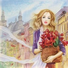 Схема вышивки «kwiaciarka»