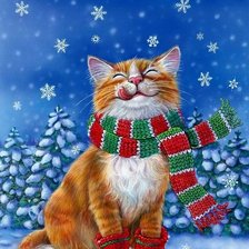 Схема вышивки «гламурный котик»