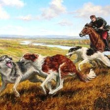 Схема вышивки «Охота на волка»