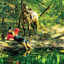 Схема вышивки «Отдых в полуденный зной»