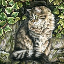 Схема вышивки «кот»