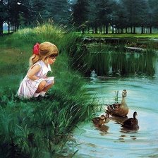 Схема вышивки «На реке»