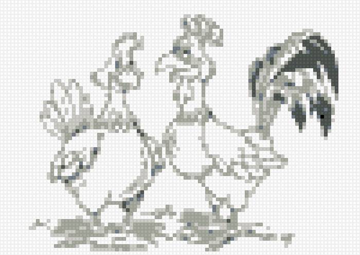 10 парочка 2 - флирт, курочка, парочка, петухи, два цвета - предпросмотр