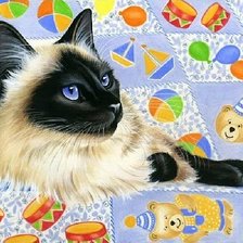 Схема вышивки «сиамец»