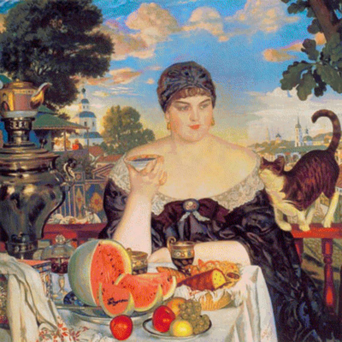 купчиха за чаем - барыня, чай, купчиха - предпросмотр