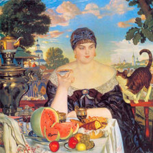 Схема вышивки «купчиха за чаем»