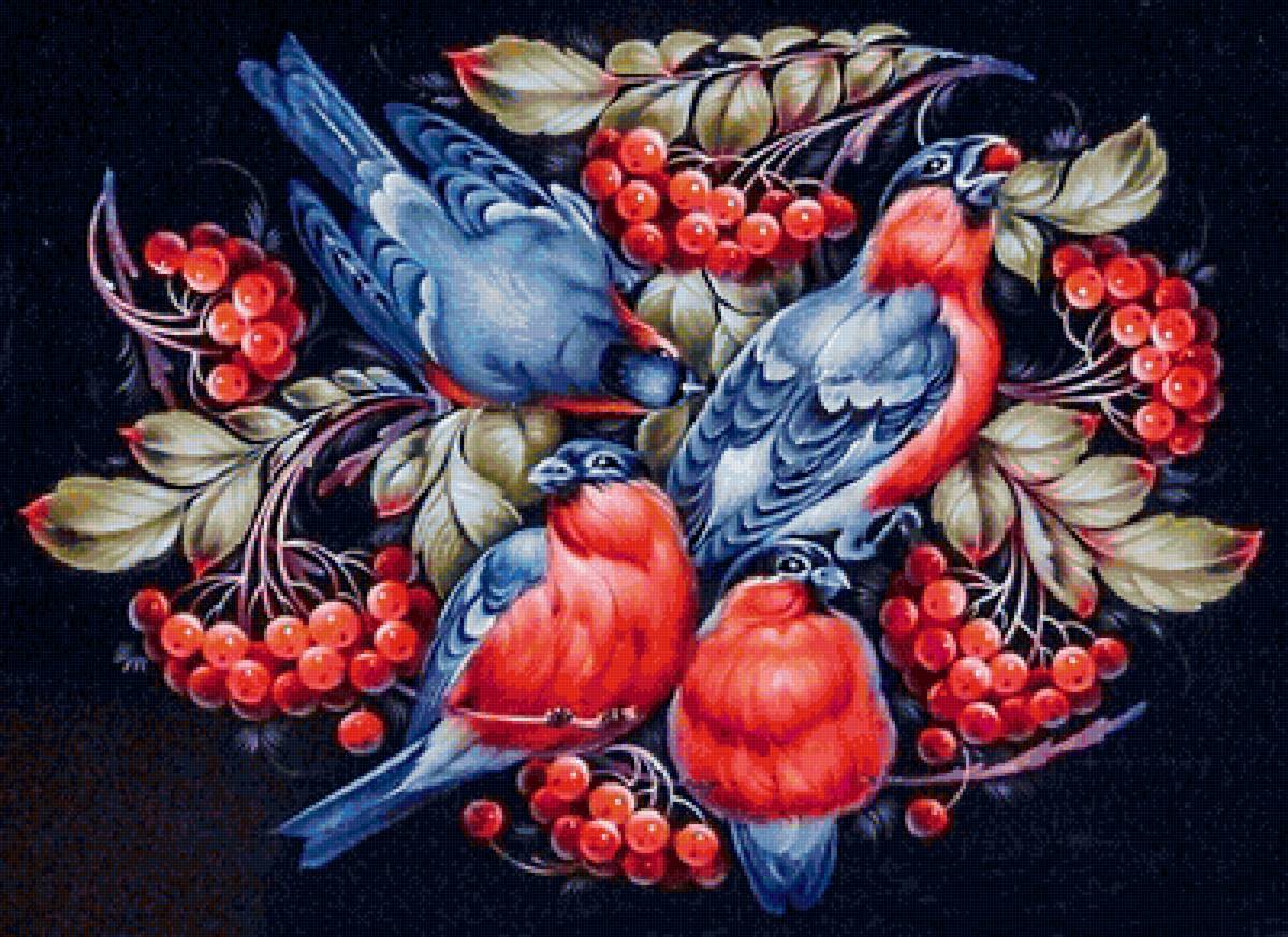 снегири - снегирь, снегири, птицы, рябина - предпросмотр
