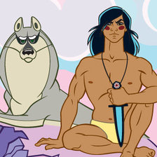 Схема вышивки «Маугли и Акелла»