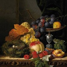 Схема вышивки «Натюрморт с виноградом»