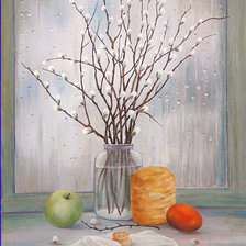 Схема вышивки «Худ. Колодин Ал-др Иванович.Вербный вздох весны»