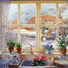 Схема вышивки «zimowe okienko»