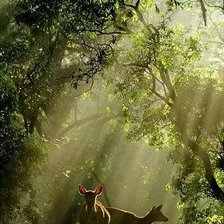 Схема вышивки «олени в лучах солнца»