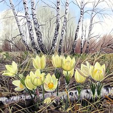 Схема вышивки «По картине худ. Дмитрия Репина "Ранняя весна".»