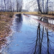 Схема вышивки «По картине уд. Дмитрия Репина "Отражение Весны".»