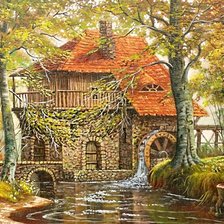 Схема вышивки «старая мельница»