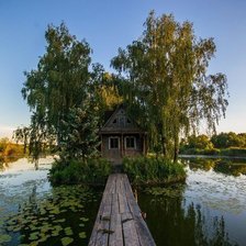 Схема вышивки «охотничий домик»