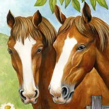 Схема вышивки «Лошади»