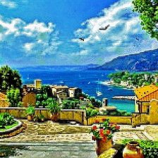 Схема вышивки «город на море»