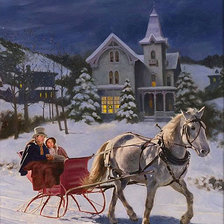 Схема вышивки «зимний пейзаж»