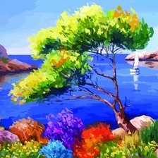 Схема вышивки «пейзаж»