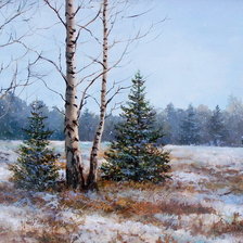 Схема вышивки «Первый снег»